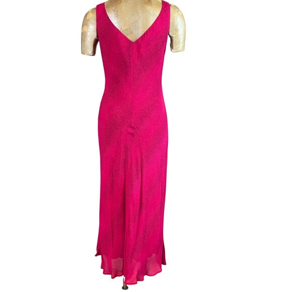 Jones New York Red Animal Print Chiffon Sleeveless Midi Dress Sz 8 #316i - Picture 4 of 7